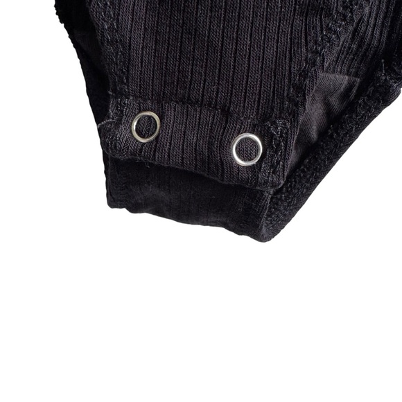 Everlane Ribbed Tencel Short Sleeve Bodysuit Black Size S - Picture 5 of 12